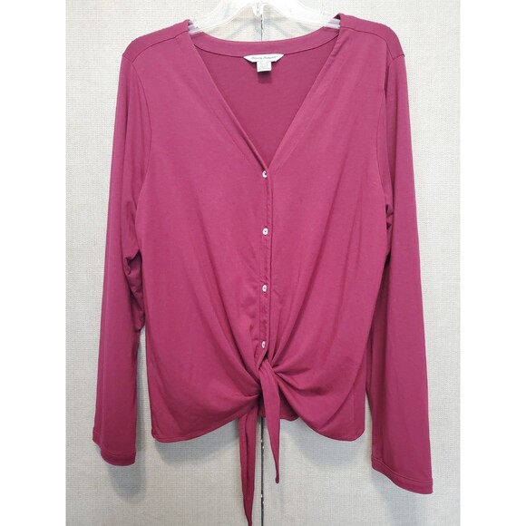 Tommy Bahama Rhododendron Purple KAUAI Tie Front Button-Up Campshirt Size XL - Picture 1 of 5